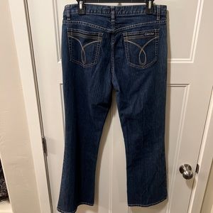 Calvin Klein Womens Jeans Dark Wash Flare Size 10 Excellent Condition